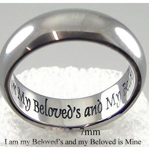 "I Am My Beloved" Ring Wedding Stainless Steel